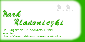 mark mladoniczki business card